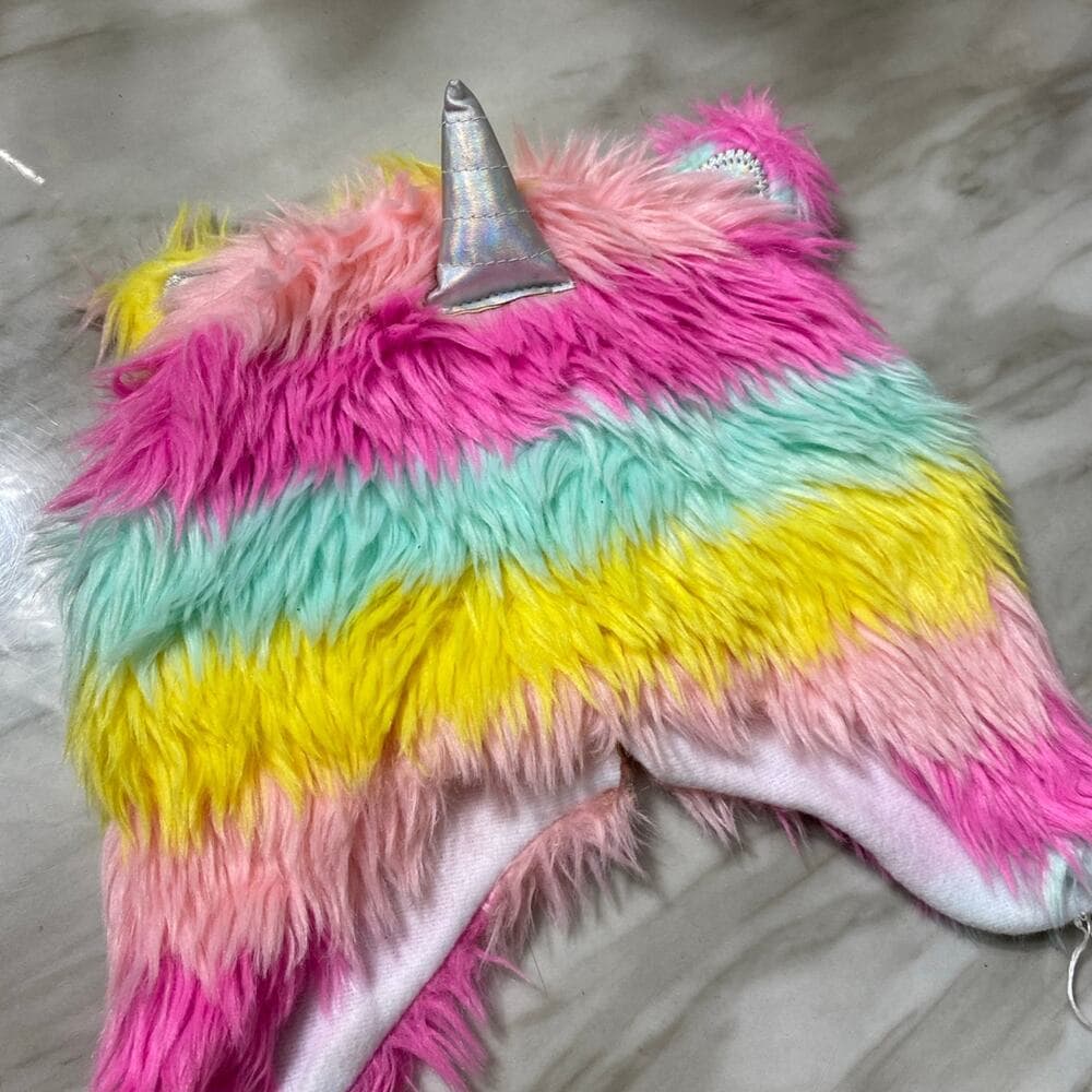 Colorful, unicorn fur kids hat