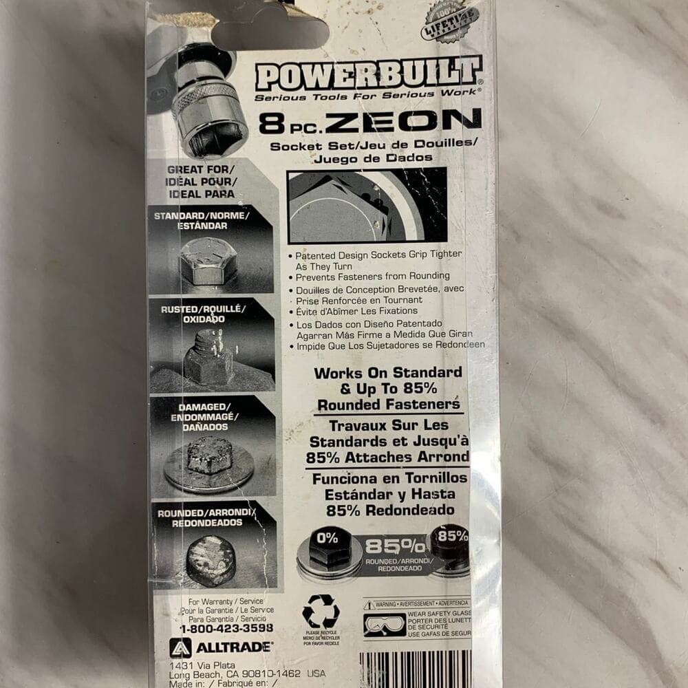 Power built 8 pc Zeon Socket Set Case