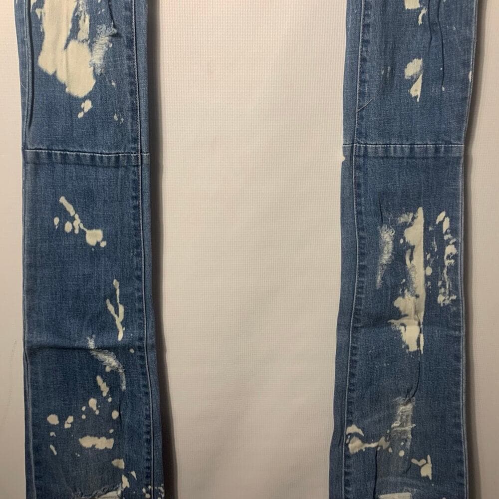 Si Tu Veux Superstack Indigo Bleach Mens Jeans 40
