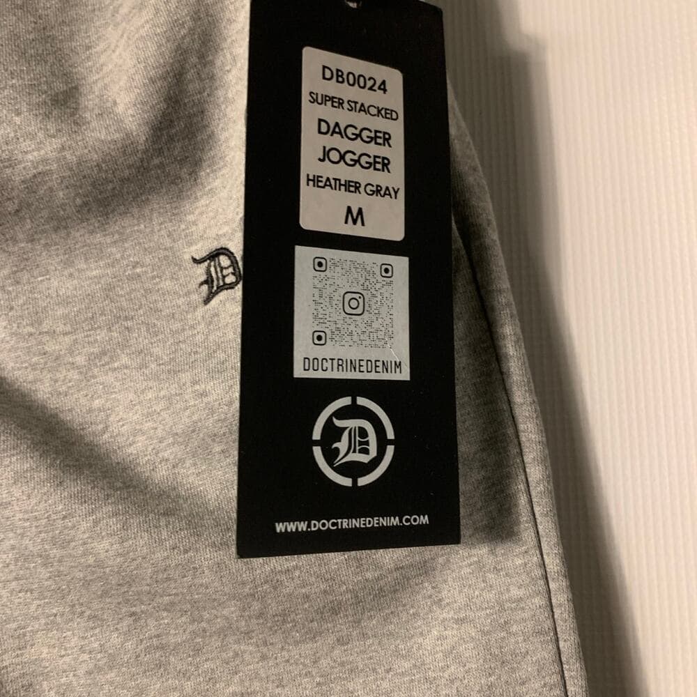 Doctrine Superstack Grey Mens Sweatpants Size medium