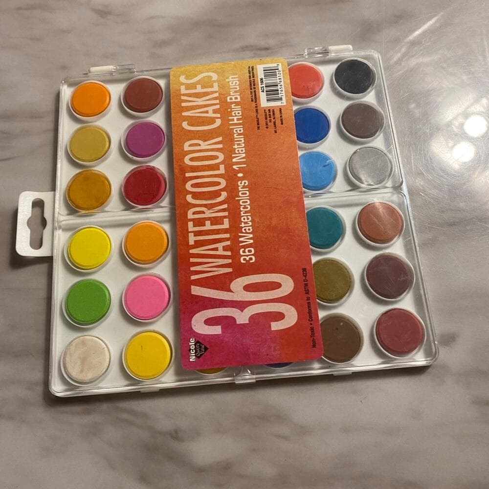 36 water color cakes paint