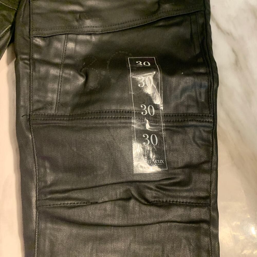Si Tu Veux Superstack Black Wax Mens Jeans Size 30