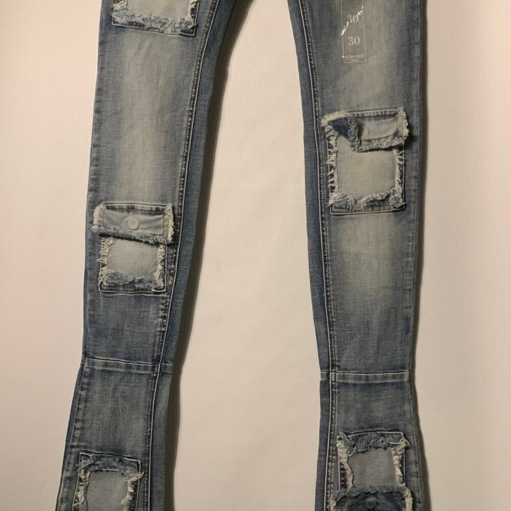Si Tu Veux Superstack Indigo Wash Mens Jeans Size 38