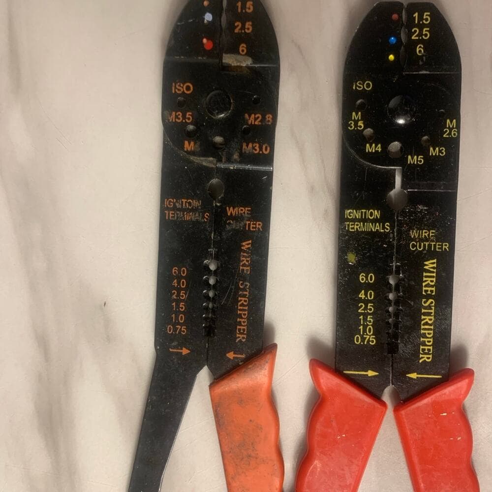 2 Pcs Wire Stripper, Crimper, Cutter, 8 in Hand Tools, Equipments, Red Handle