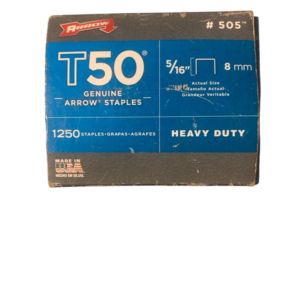 Arrow 5/16" T50 Genuine Arrow Heavy Duty Staples 1250 Pack