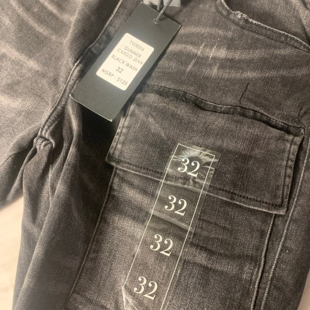 Si Tu Veux Cargo Jean Black Wash Mens Shorts Size 32