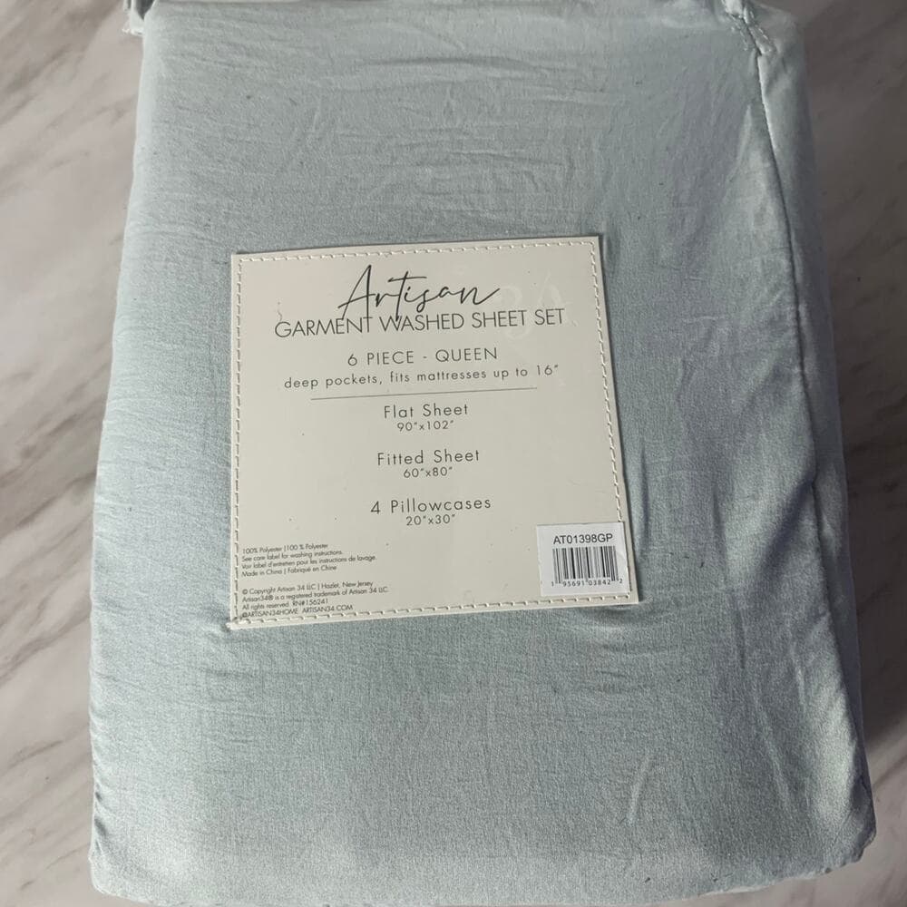 Artisan Garment Washed Sheet Set 6 Piece Queen Size