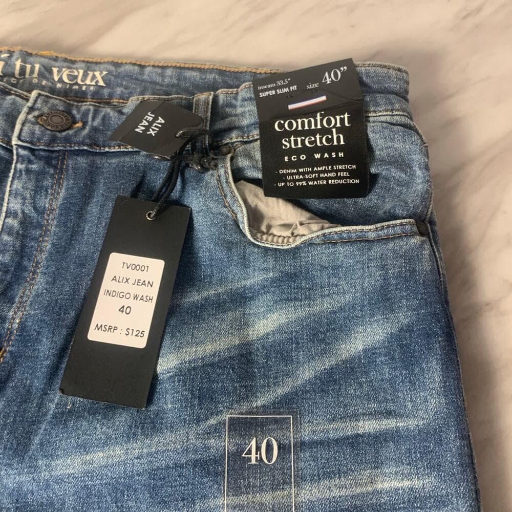 Si Tu Veux Alix Jean Indigo Wash Mens Shorts Size 40