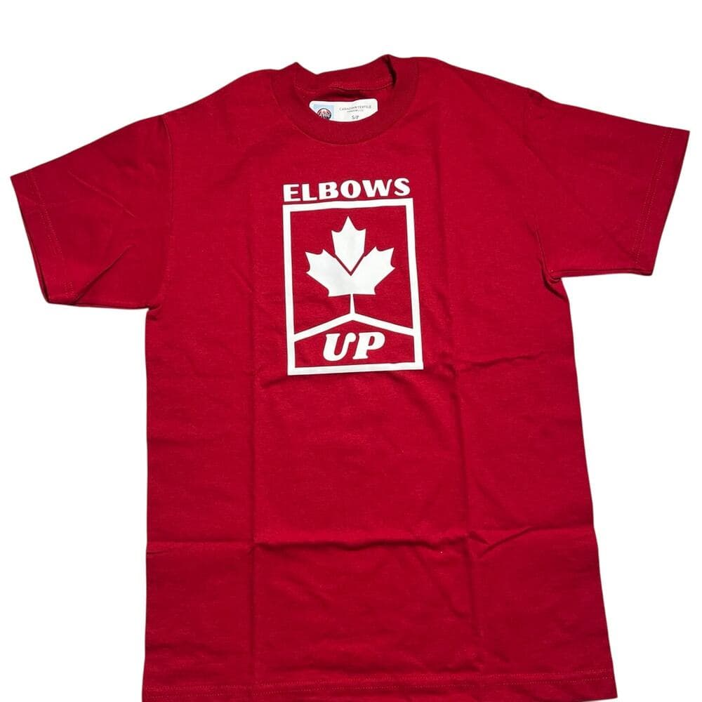 Red T-Shirt Canada - Elbows Up - Retro Size Small