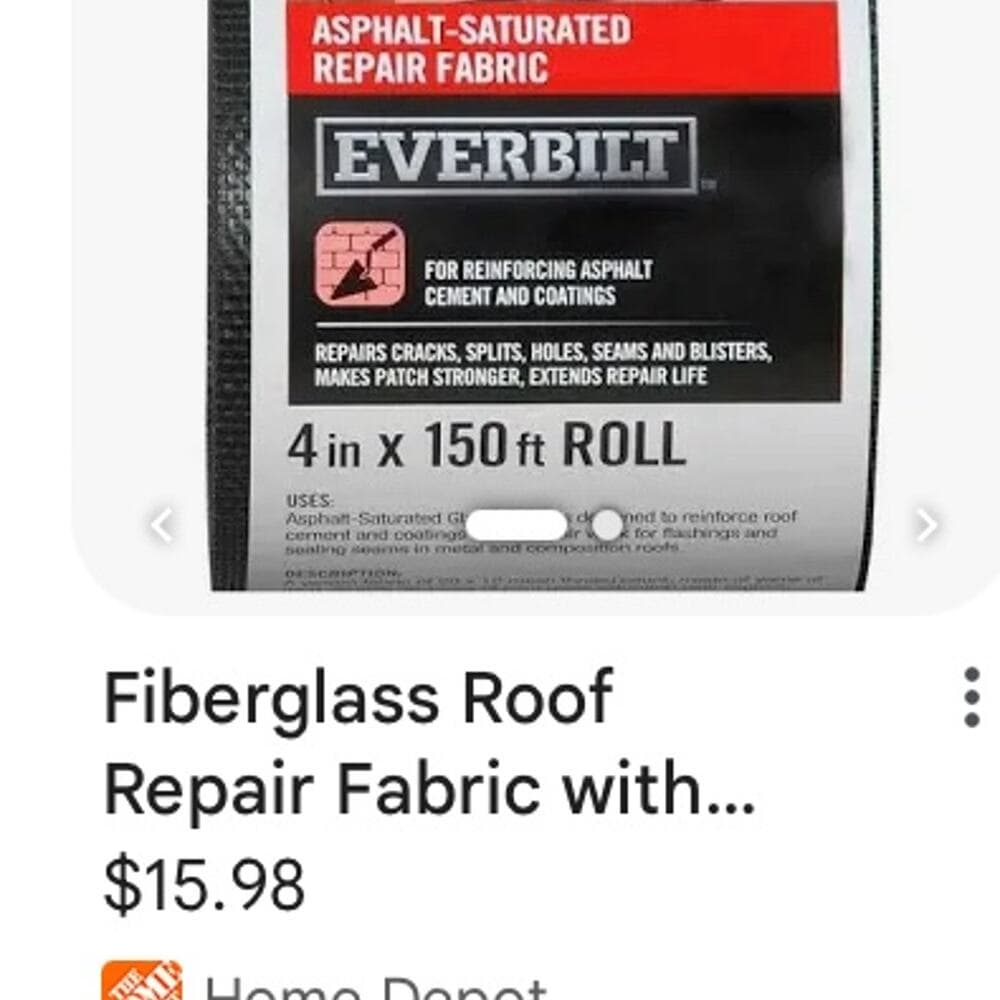 Fiberglass Roof Repair Fabric with Asphalt coating 4 in. x 150 ft