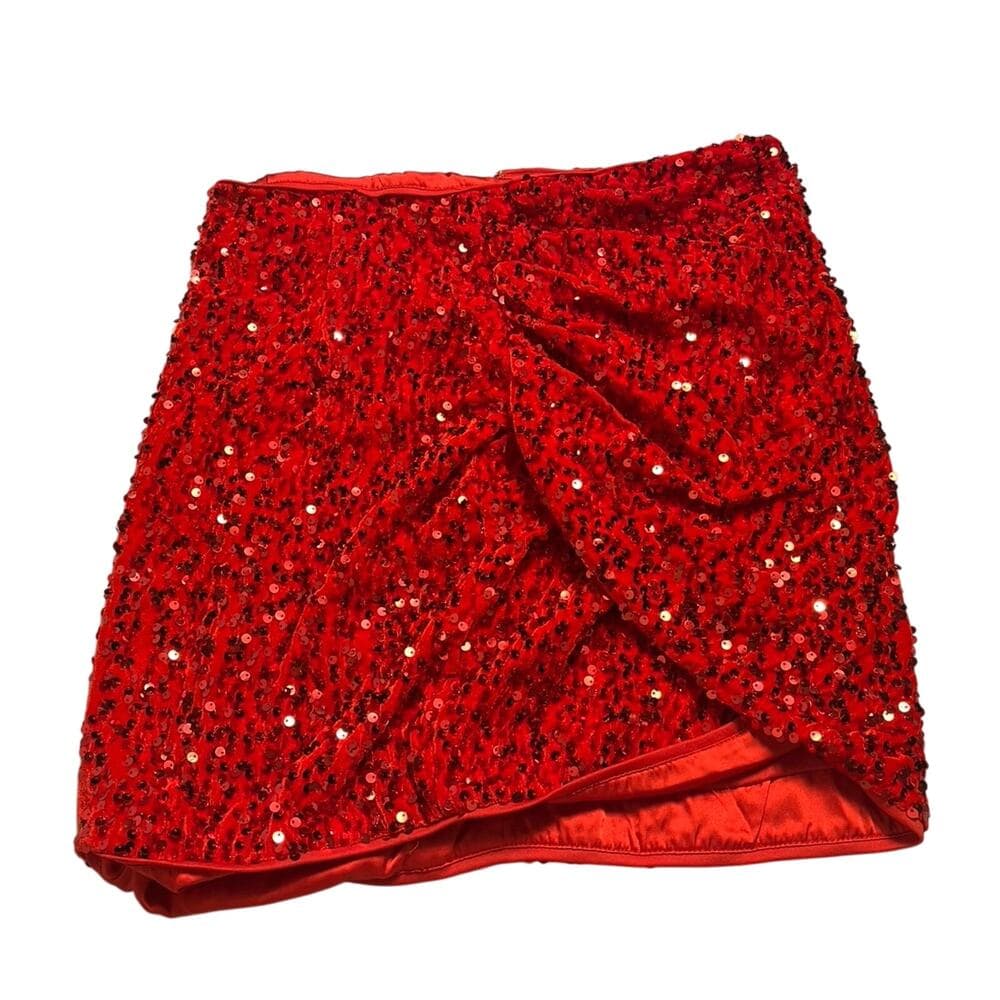 Line & Dot Hurley Red Mini Skirt Size Medium
