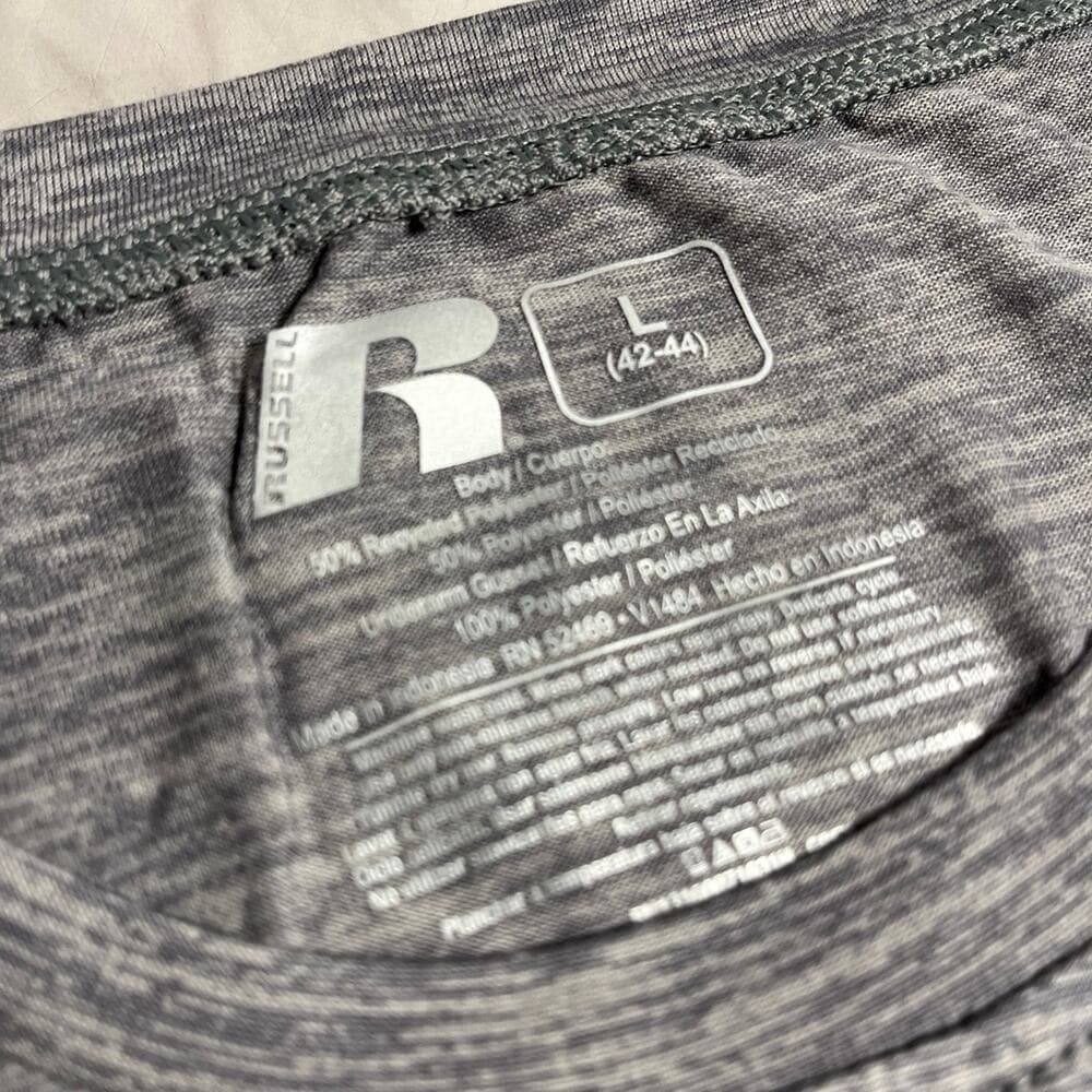 Russell Men’s T-Shirt Size Large Grey/Black