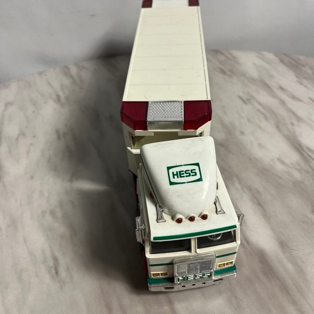 Rare 1997 Hess Oil Toy Truck with Racers - Tested Working Model