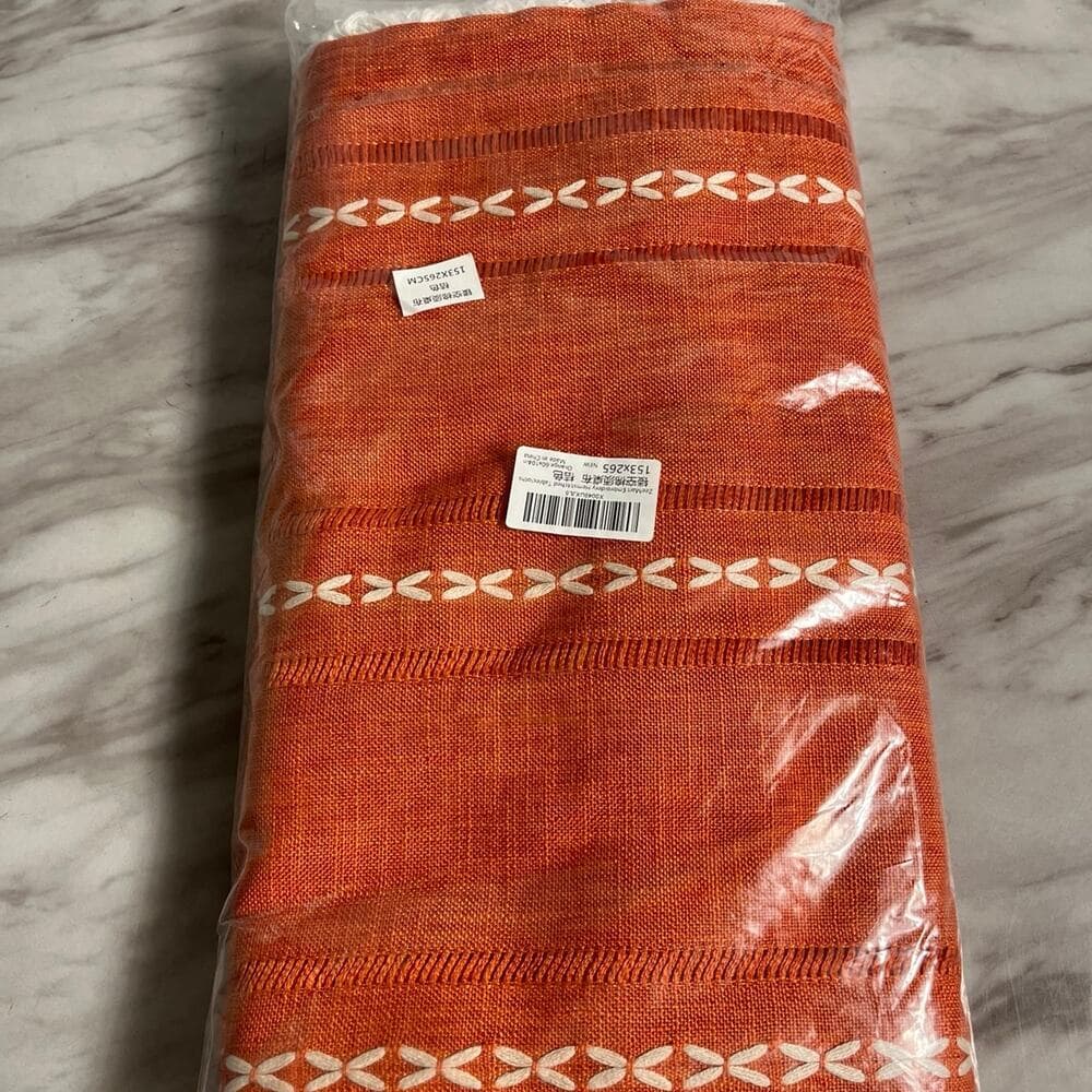 ZeeMart Hemstitched Embroidery Striped Boho Tablecloth 60x104