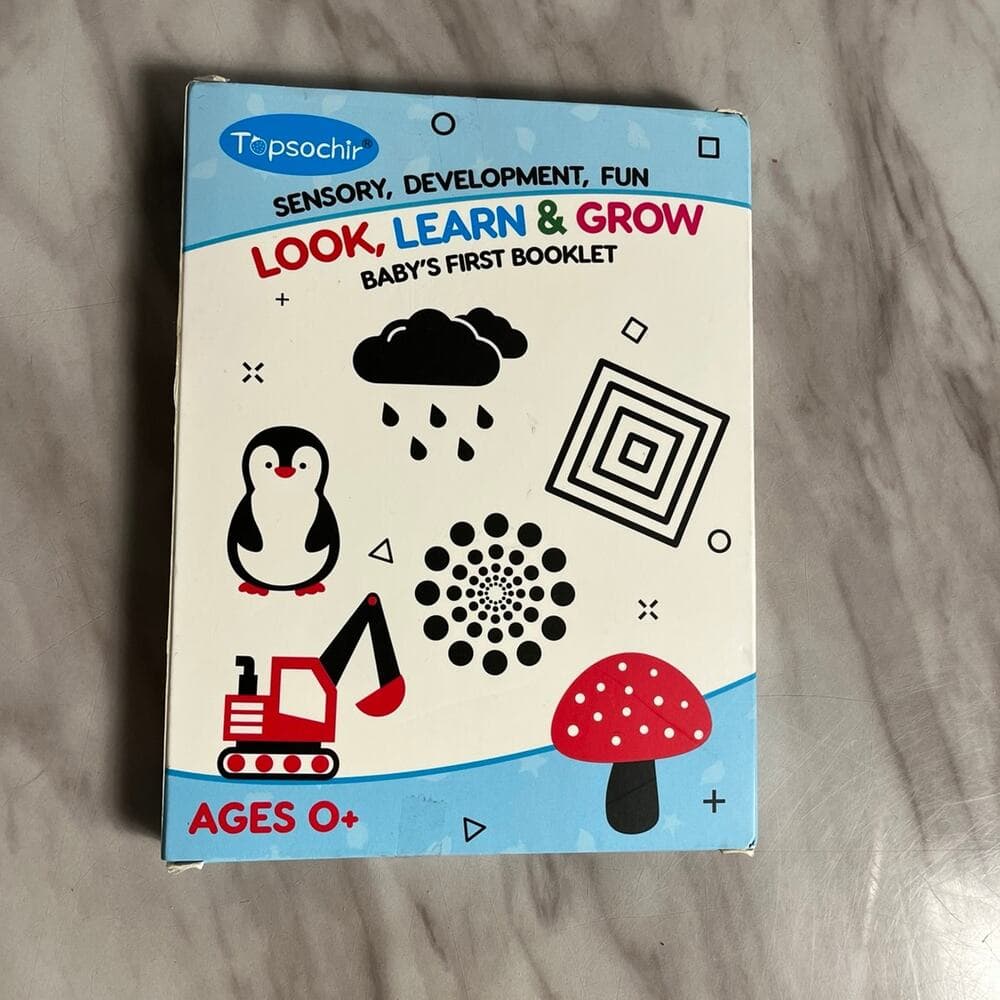 Newborn Visual Development Black and White Baby Book Tummy Time Mirror Toys
