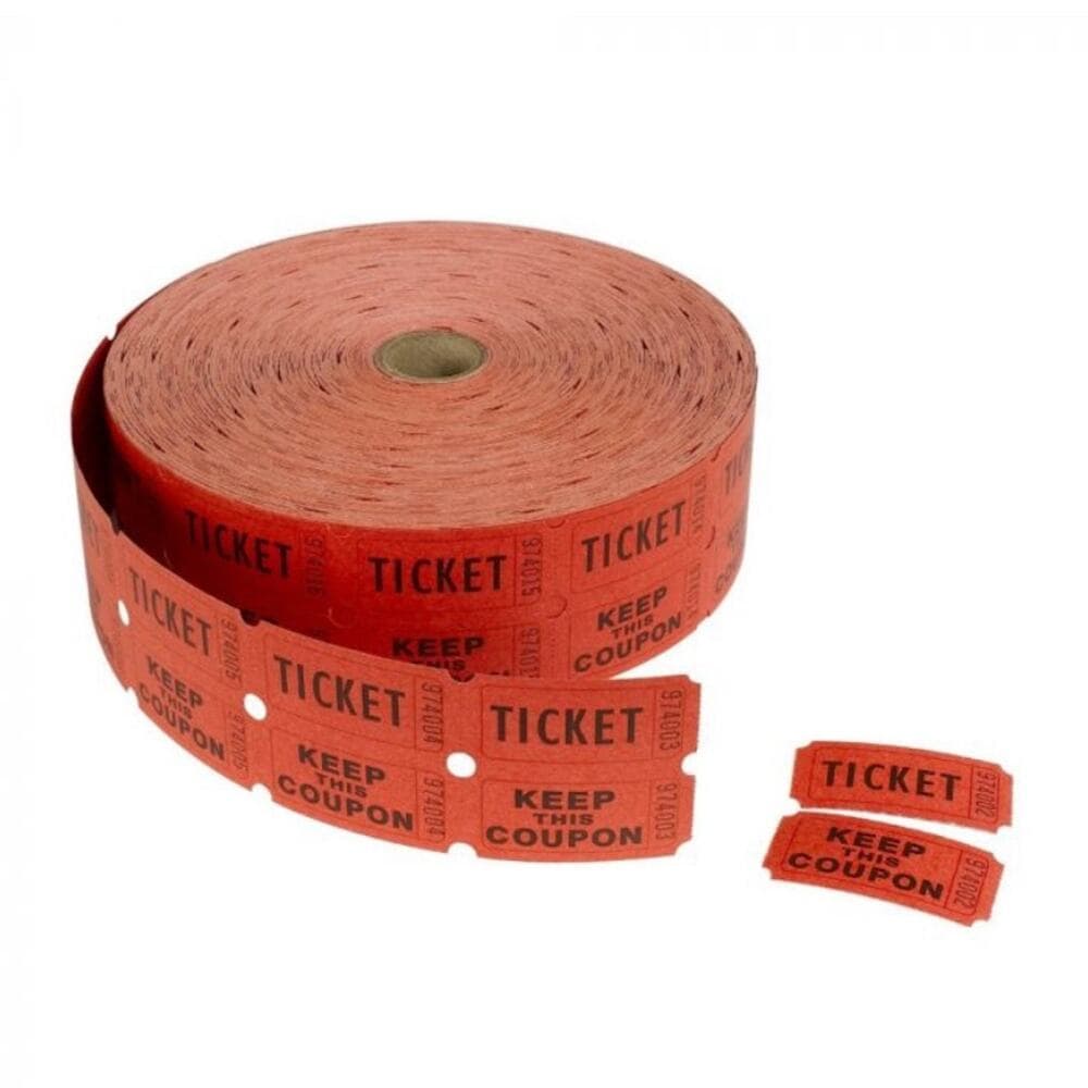 Double Raffle Tickets - "Keep This Stub", Red