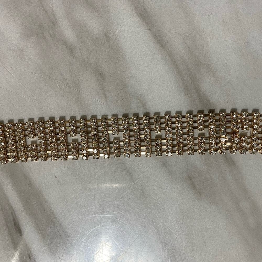 Women’s Gold belt with rhinestones