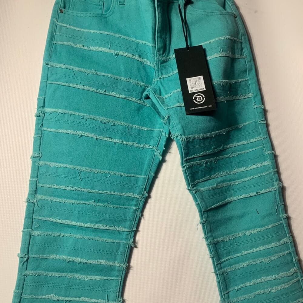 Doctrine Teal Flared Mens Jeans Size 32