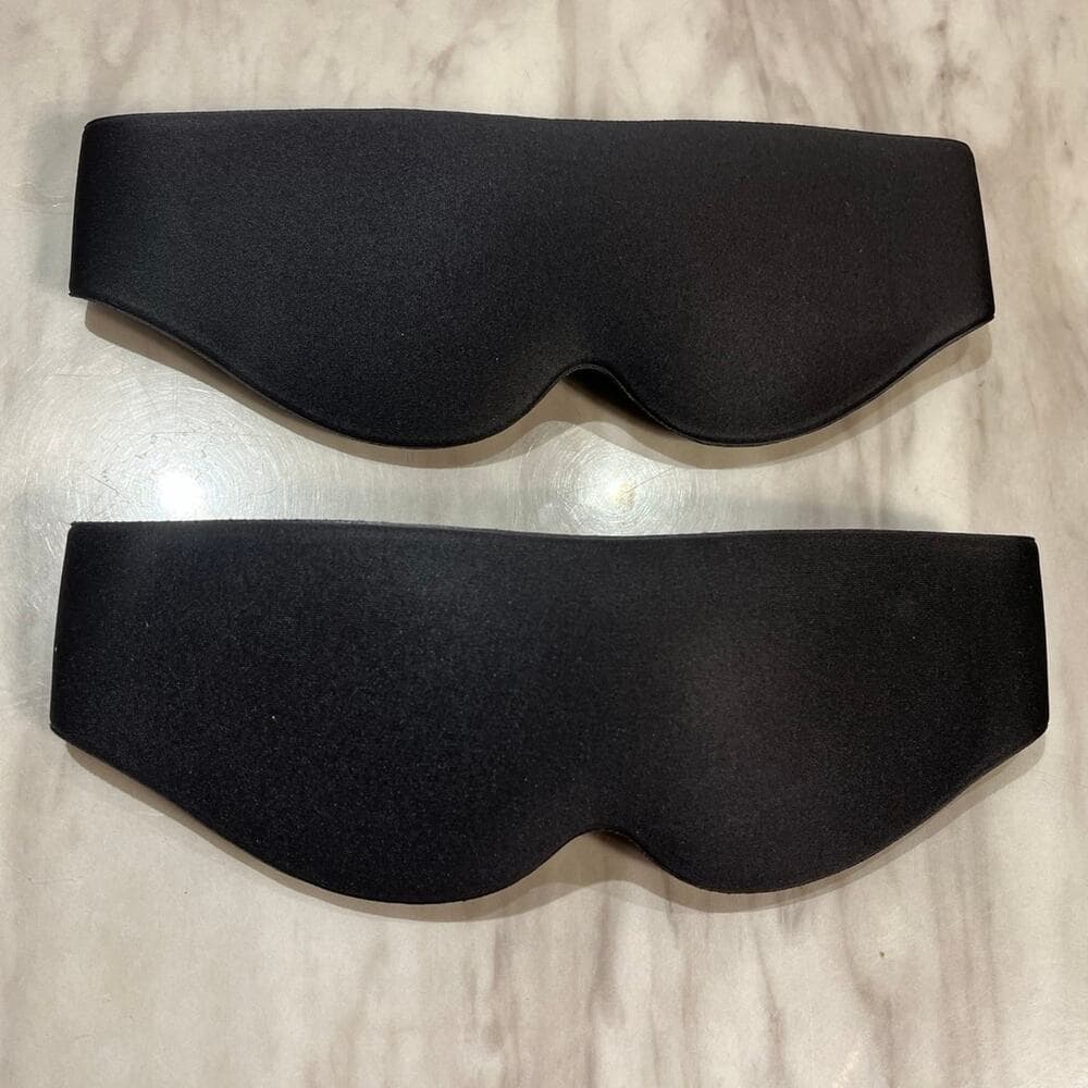 2 Solid Black Travel Accessory Blindfold