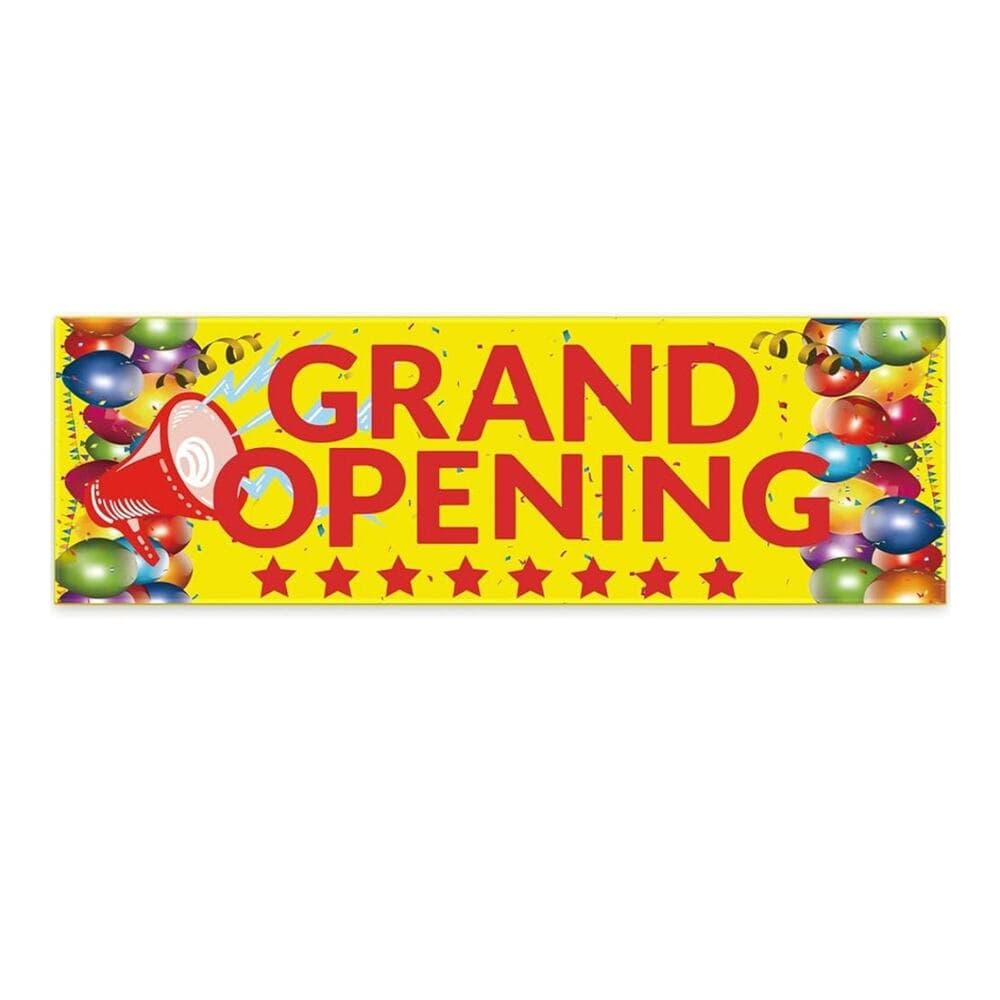 Grand Opening Banner, 3 x 10 ft New Store Grand Opening Sign and Rope
