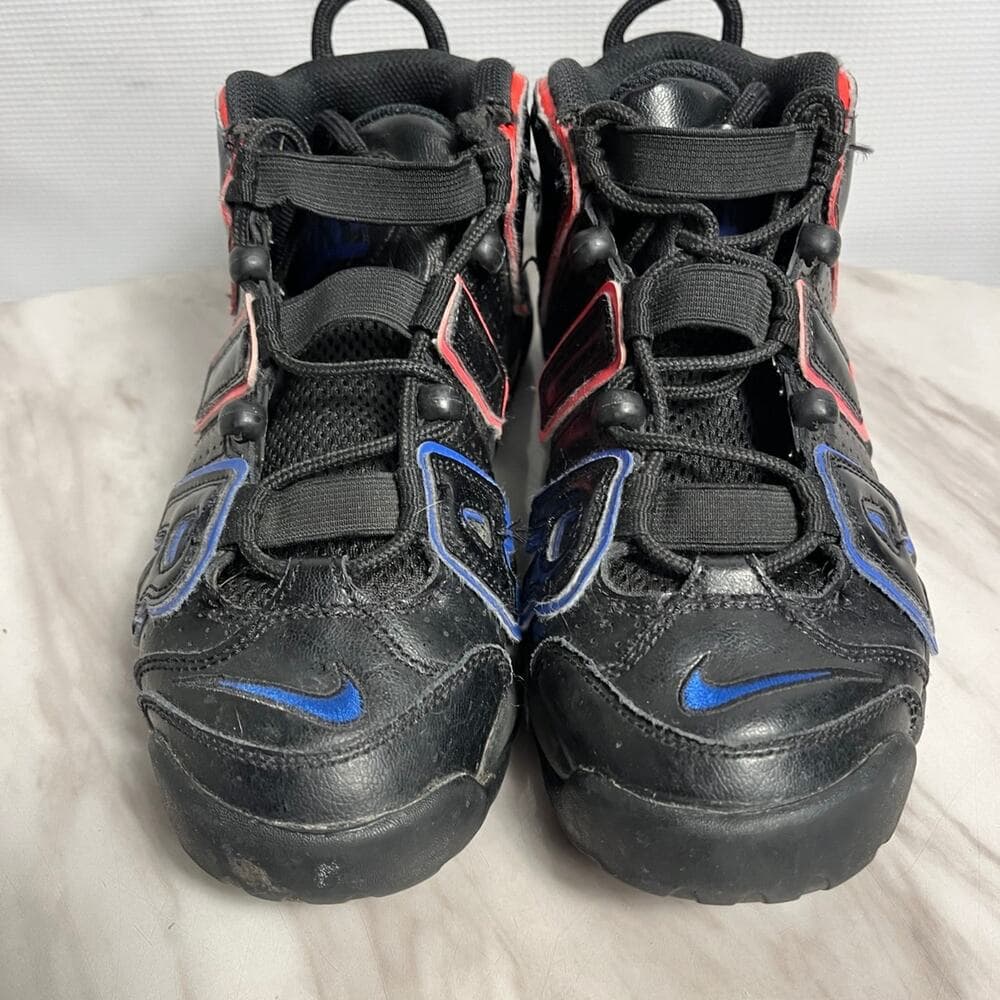 Nike Air More Uptempo 96 Electric Black Red High Basketball Sneakers Men 4.5