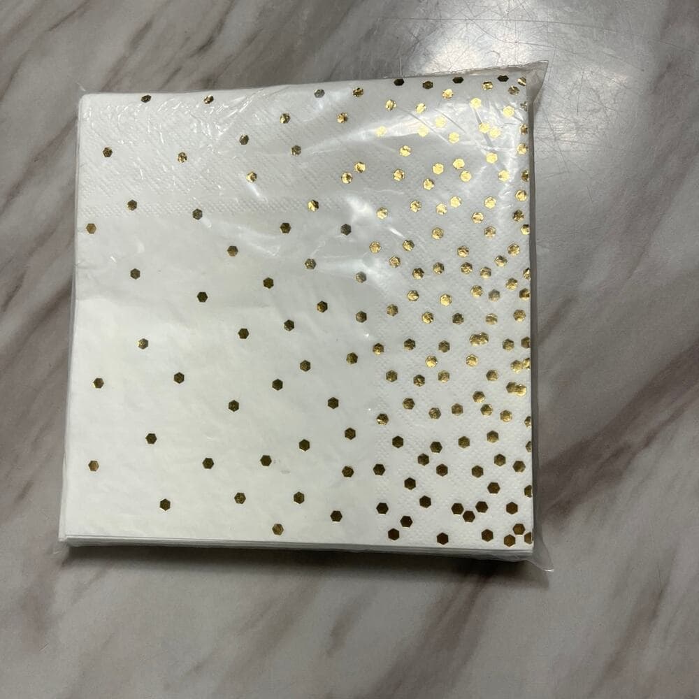 30ct Disposable Lunch Napkins with Foil Gold - Spritz