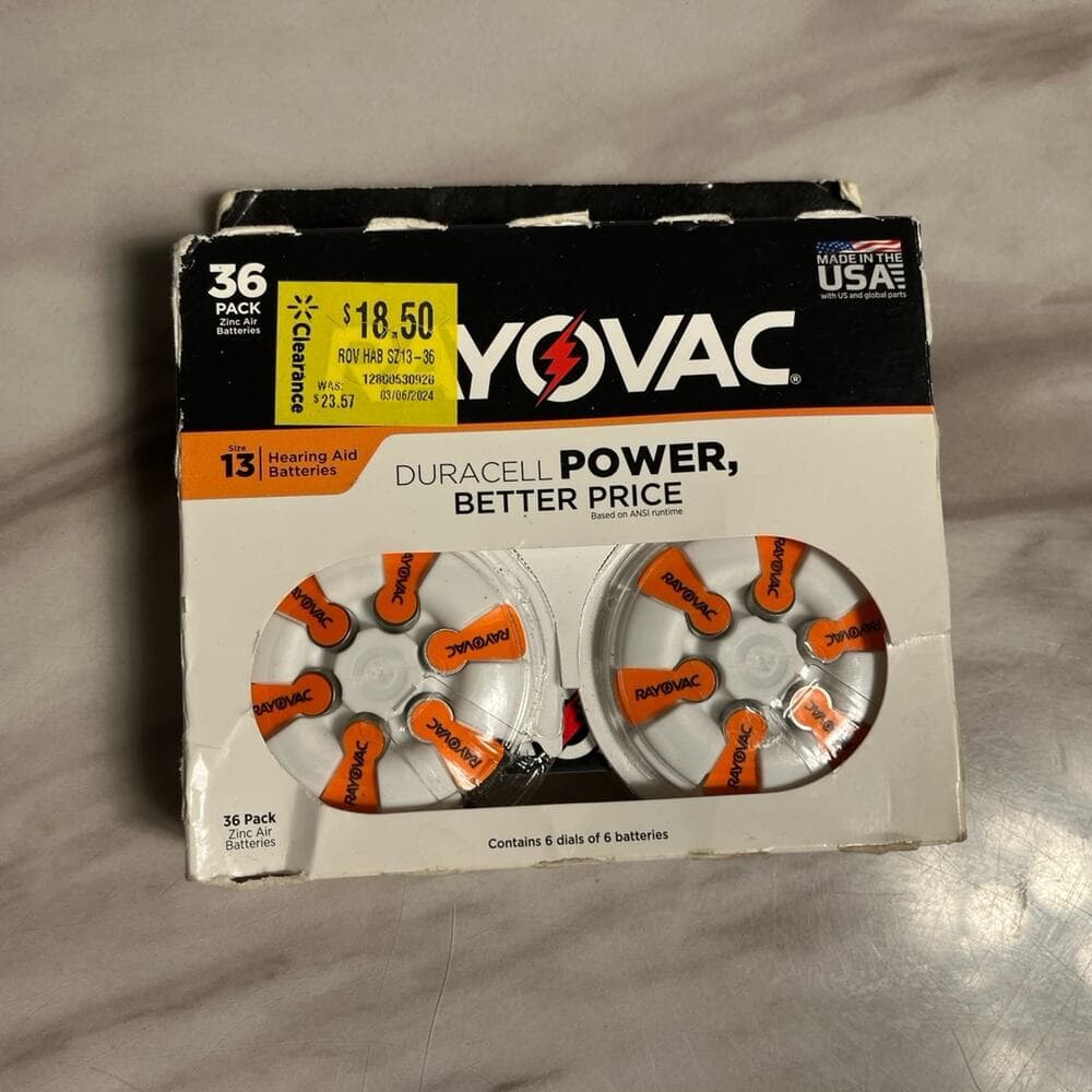 36-pack Rayovac Size 13 Hearing Aid Batteries Jun 2023