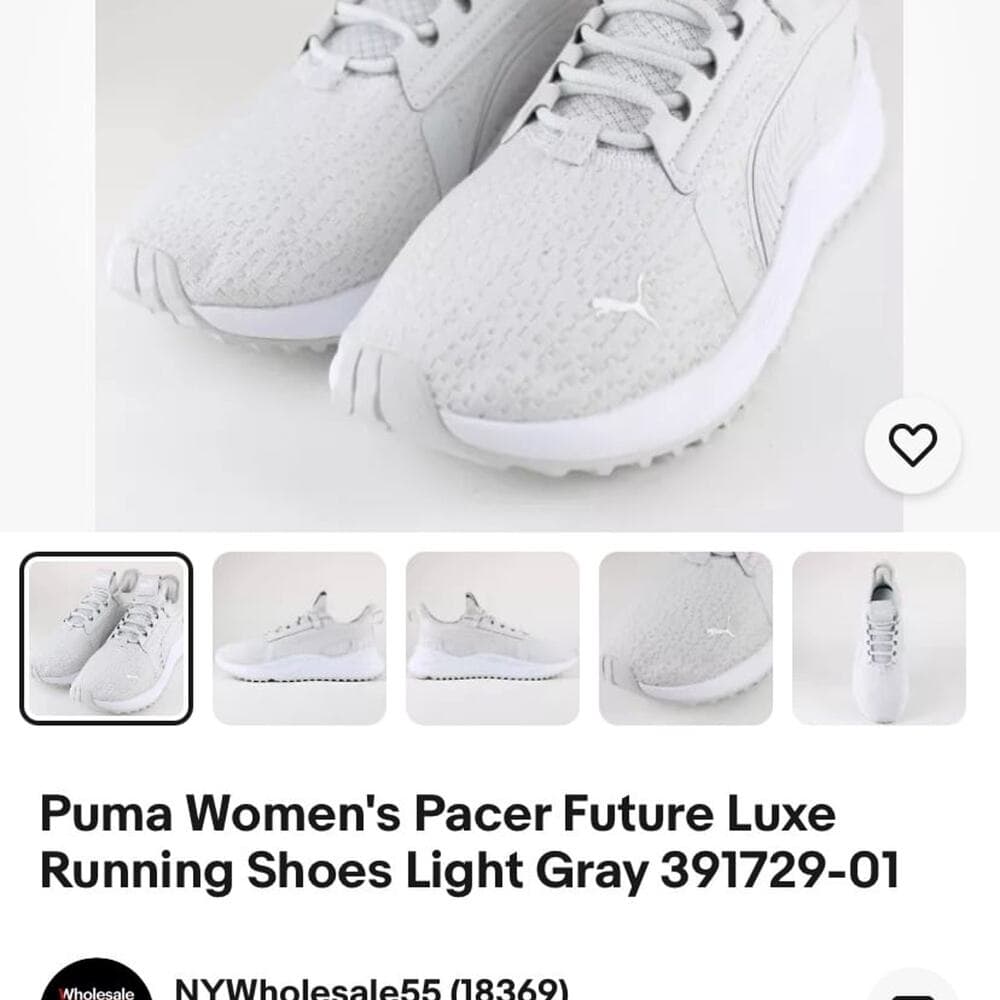 Puma Women's Pacer Future Luxe Running Shoes Light Gray sneakers Size 11