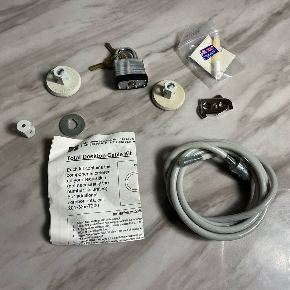 Total Desktop Cable Kit 6’ Length Padlock Cable