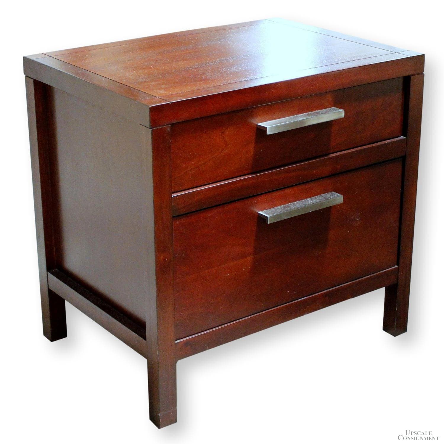 Contemporary 2 Drawer Nightstand - Dark Finish