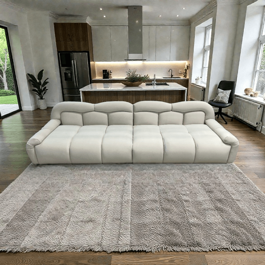 Comfy Sofas Cream Cloud Duo Simple Fabric Sofa