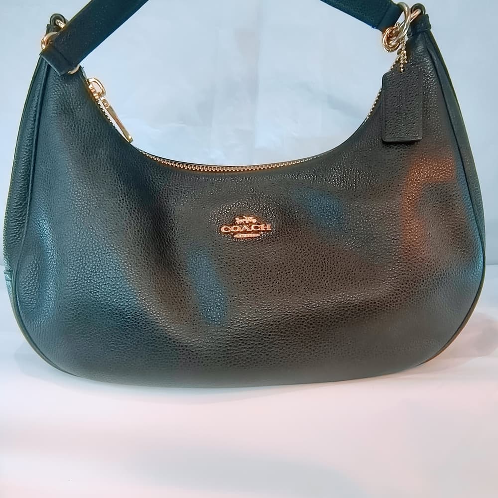COACH 2017 Black Pebbled Leather Harley Hobo Bag, F38250