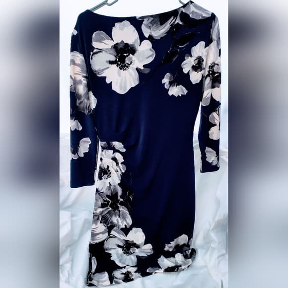 Ralph Lauren Navy Floral Dress, Size 6