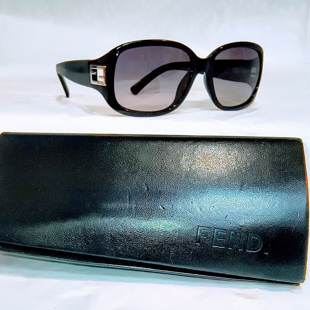 FENDI Black Sunglasses with Silver Accents