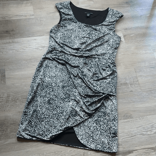 Apostrophe Black And White Shift Dress