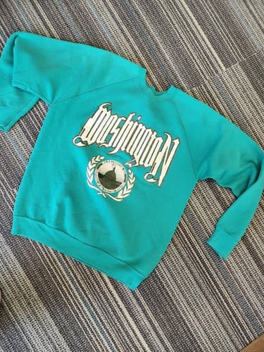 Vintage Unisex Green Washington Fruit Of The Loom Pullover Crew Neck Sweatshirt