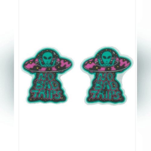 No Bad Trips Tiny Acrylic Stud Earrings