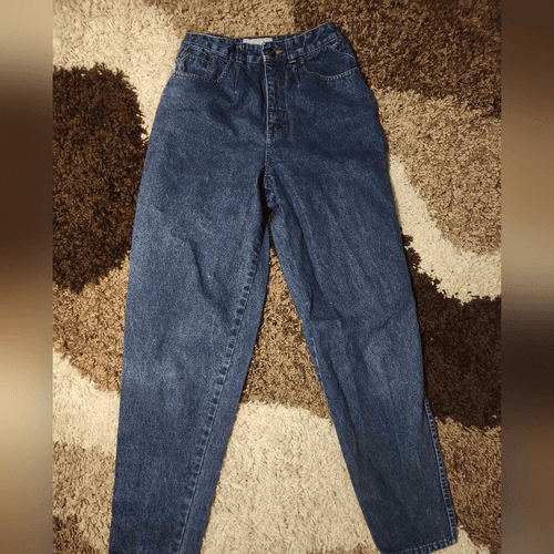 Vintage Union Bay Dark Denim Pleated front Mom Jeans High Waist