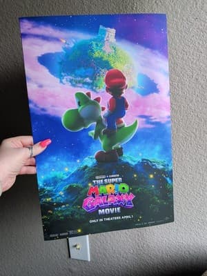 Super Mario Galaxy Movie 2026 Embossed Promo Print Unframed Poster Mario Yoshi