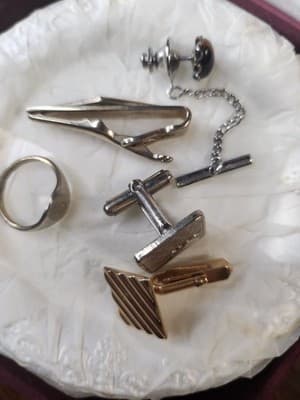 Single Mens Cuff Links And Tie Clips Swank And Others Tiger Eye