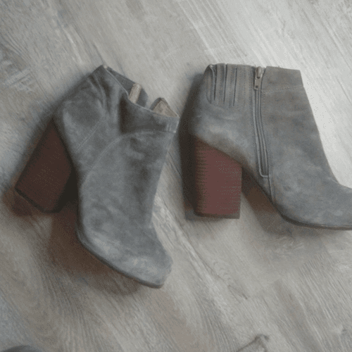 Grey Suede Jeffrey Campbell Heel Ankle Boots