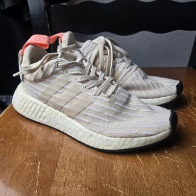 Adidas NMD R2 Shoes Womens Size 5.5 Beige White Boost BA7260 Athletic Sneakers
