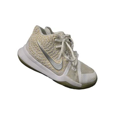 Nike Kyrie 3 White/Chrome Boy's Sneakers Size 13c USED