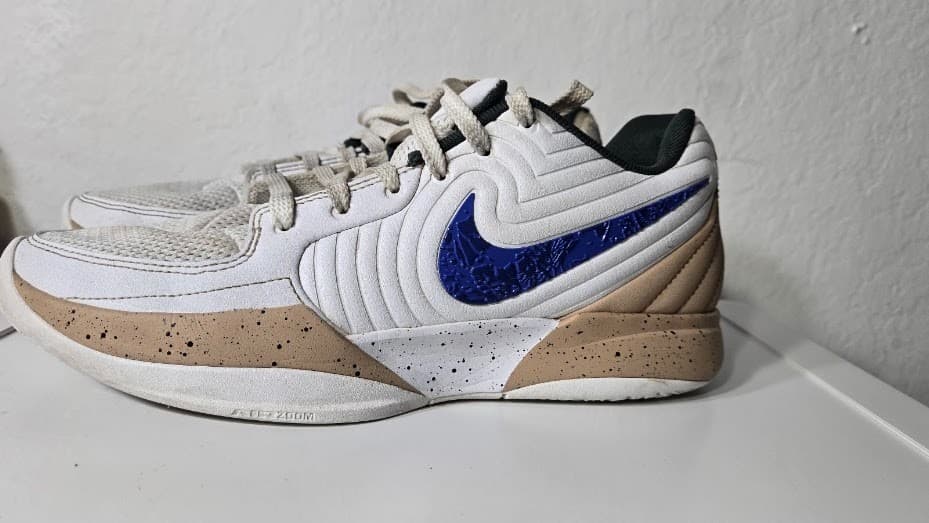 Nike JA 2 In The Woods Mens Size 8 White Blue Beige Athletic Basketball Shoes