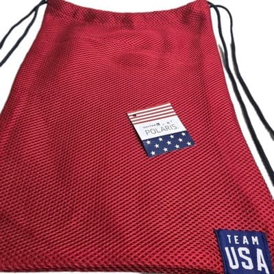 United Airlines Team USA Drawstring Mesh Bag Olympics Polaris Business Red