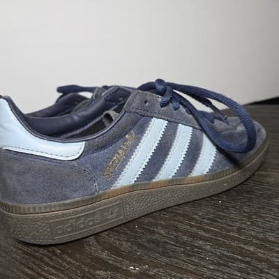 adidas SPEZIAL Dark Navy Suede Casual Sneakers Light Blue Stripe Size 3.5