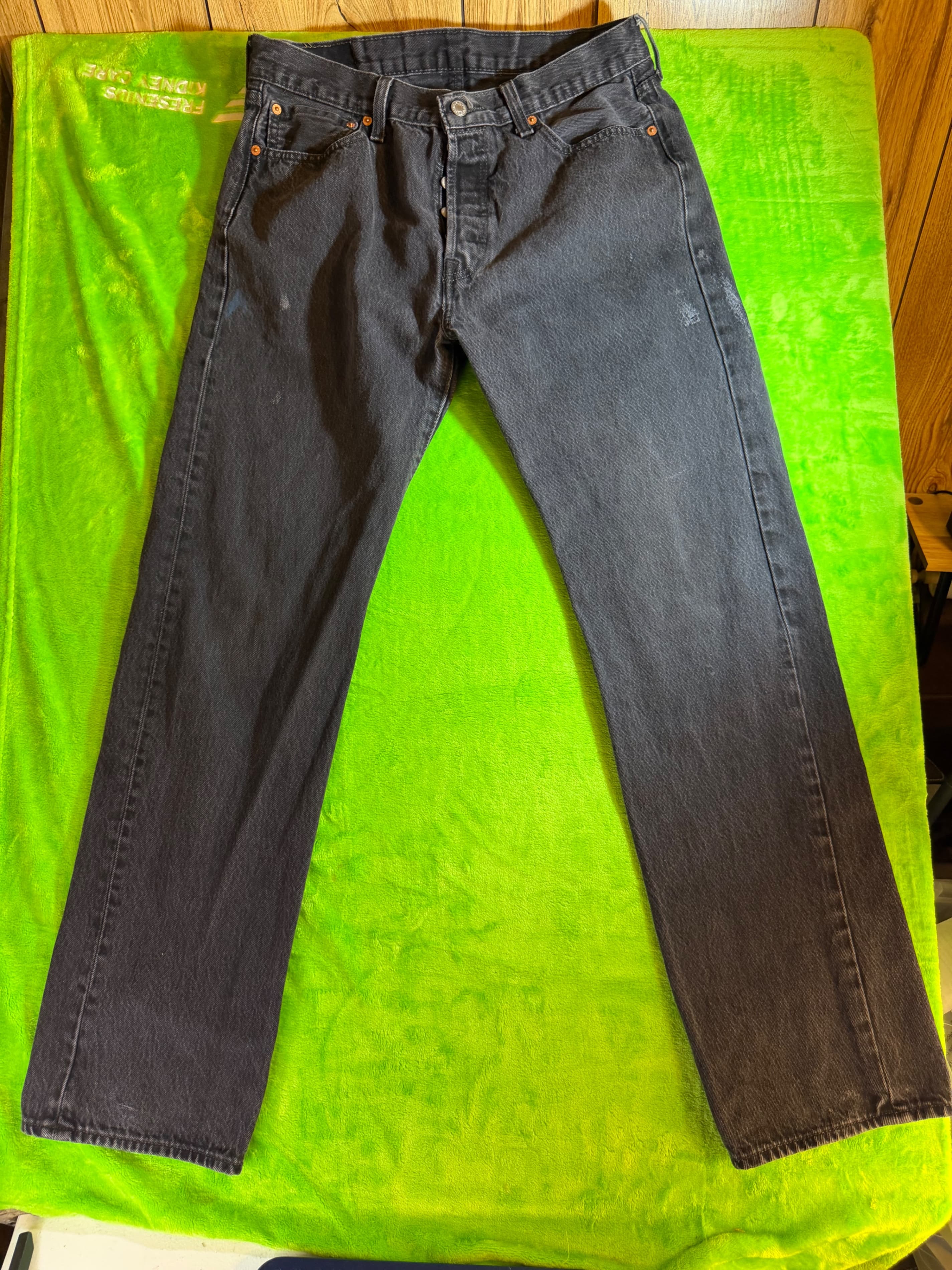 Levi's 501 Black Denim Jeans Size 34x34 Classic Straight Leg