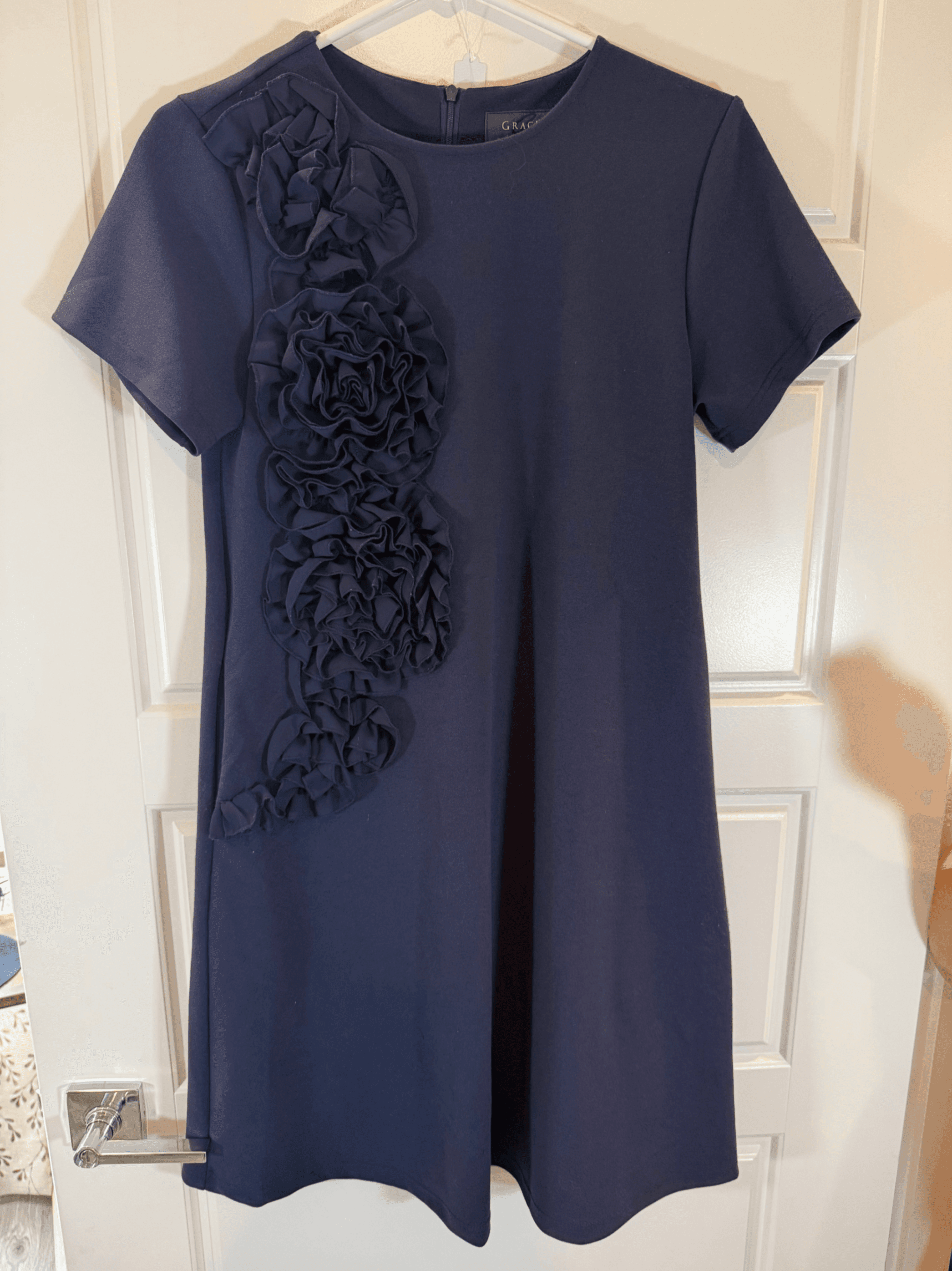 Gracia Navy Blue Fit and Flare Dress Size S