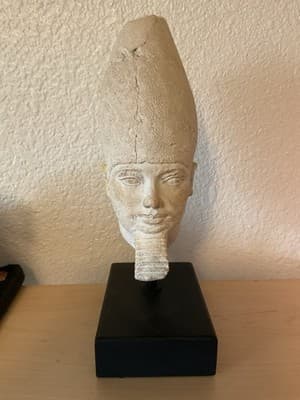 Ancient Egyptian Pharaoh (King) White Crown Royal Beard Replica Bust