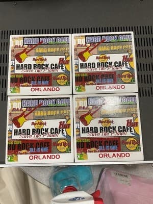 Hard Rock Cafe In Orlando Florida Set Of 4 Coasters Collectibles